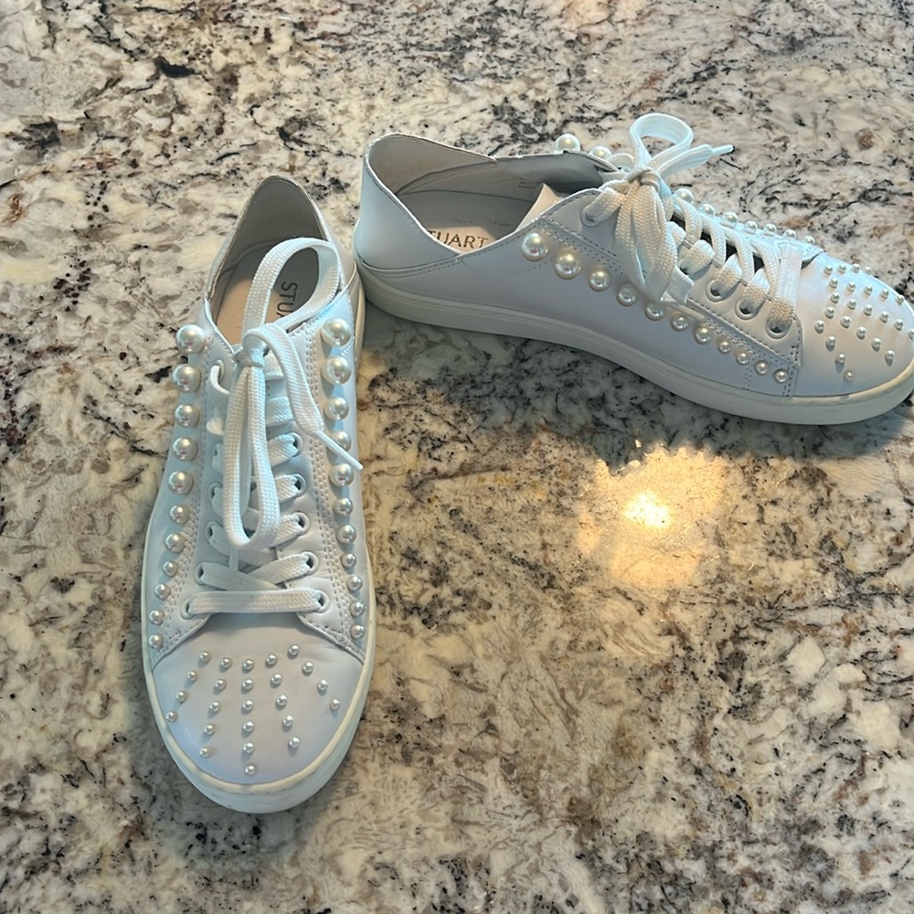 Stuart Weitzman pearl sneakers